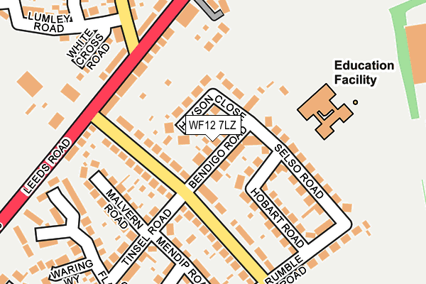 WF12 7LZ map - OS OpenMap – Local (Ordnance Survey) WF12 7LZ map - OS OpenMap – Local (Ordnance Survey)