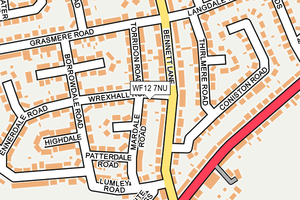 WF12 7NU map - OS OpenMap – Local (Ordnance Survey) WF12 7NU map - OS OpenMap – Local (Ordnance Survey)