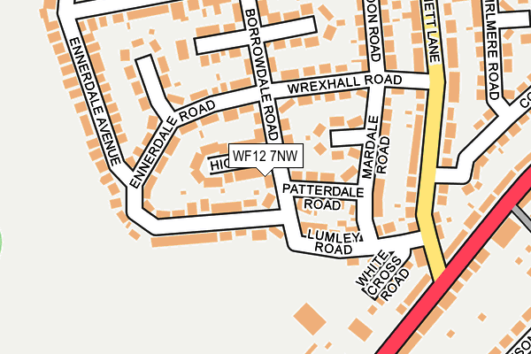 WF12 7NW map - OS OpenMap – Local (Ordnance Survey) WF12 7NW map - OS OpenMap – Local (Ordnance Survey)