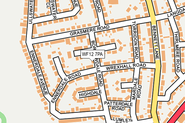 WF12 7PA map - OS OpenMap – Local (Ordnance Survey) WF12 7PA map - OS OpenMap – Local (Ordnance Survey)