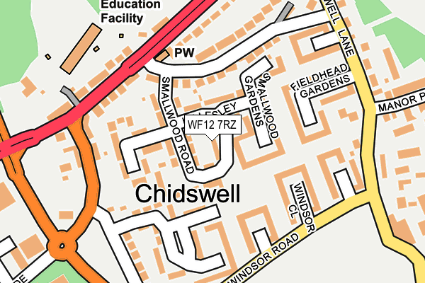 WF12 7RZ map - OS OpenMap – Local (Ordnance Survey) WF12 7RZ map - OS OpenMap – Local (Ordnance Survey)