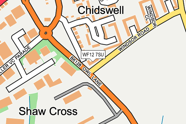 WF12 7SU map - OS OpenMap – Local (Ordnance Survey) WF12 7SU map - OS OpenMap – Local (Ordnance Survey)
