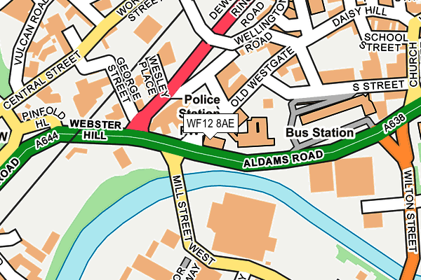 WF12 8AE map - OS OpenMap – Local (Ordnance Survey) WF12 8AE map - OS OpenMap – Local (Ordnance Survey)