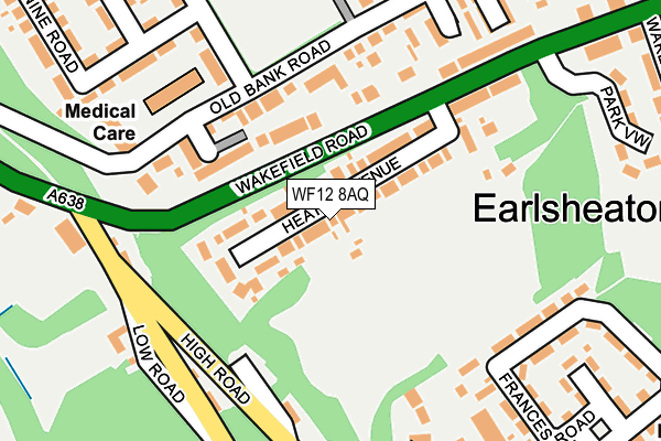 WF12 8AQ map - OS OpenMap – Local (Ordnance Survey) WF12 8AQ map - OS OpenMap – Local (Ordnance Survey)