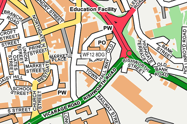 WF12 8DG map - OS OpenMap – Local (Ordnance Survey) WF12 8DG map - OS OpenMap – Local (Ordnance Survey)