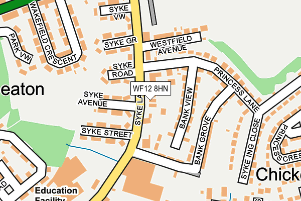 WF12 8HN map - OS OpenMap – Local (Ordnance Survey) WF12 8HN map - OS OpenMap – Local (Ordnance Survey)