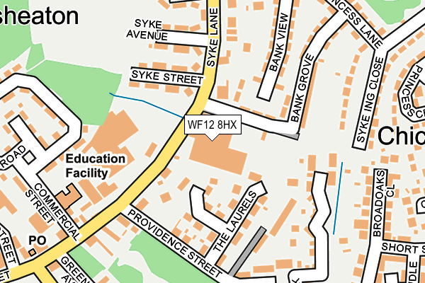 WF12 8HX map - OS OpenMap – Local (Ordnance Survey) WF12 8HX map - OS OpenMap – Local (Ordnance Survey)