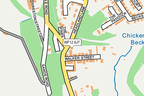 WF12 8JT map - OS OpenMap – Local (Ordnance Survey) WF12 8JT map - OS OpenMap – Local (Ordnance Survey)