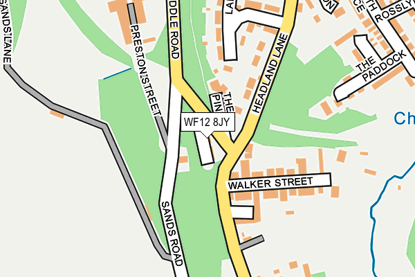 WF12 8JY map - OS OpenMap – Local (Ordnance Survey) WF12 8JY map - OS OpenMap – Local (Ordnance Survey)