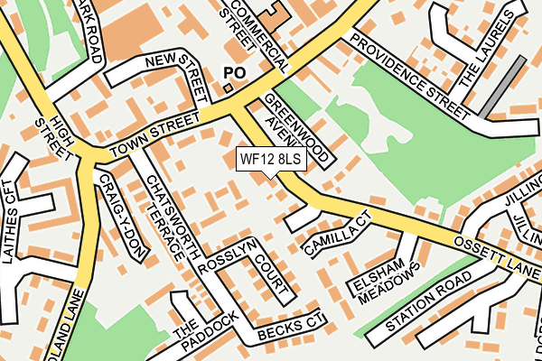 WF12 8LS map - OS OpenMap – Local (Ordnance Survey) WF12 8LS map - OS OpenMap – Local (Ordnance Survey)
