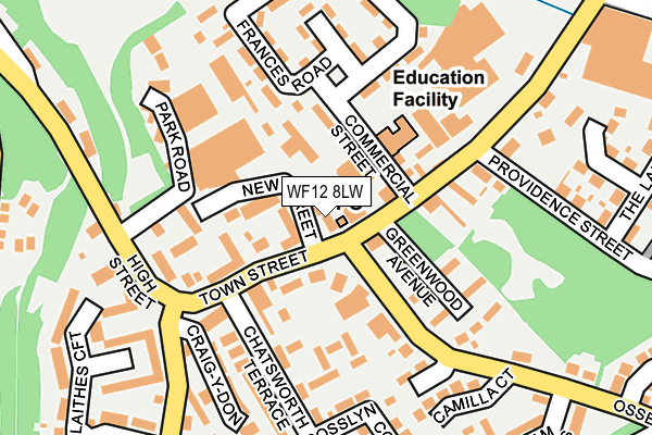 WF12 8LW map - OS OpenMap – Local (Ordnance Survey) WF12 8LW map - OS OpenMap – Local (Ordnance Survey)