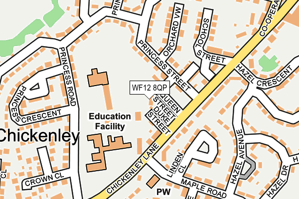 WF12 8QP map - OS OpenMap – Local (Ordnance Survey) WF12 8QP map - OS OpenMap – Local (Ordnance Survey)