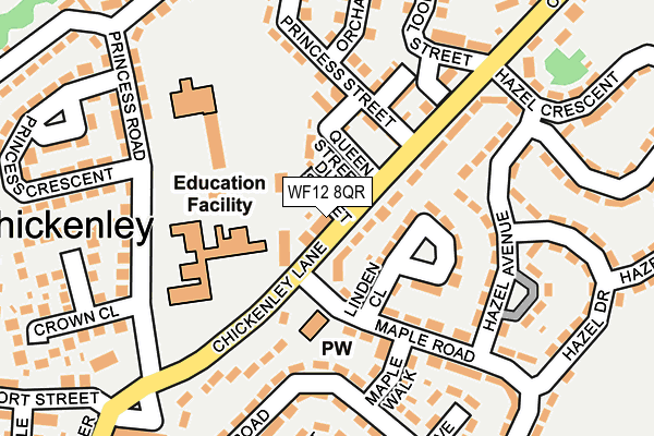 WF12 8QR map - OS OpenMap – Local (Ordnance Survey) WF12 8QR map - OS OpenMap – Local (Ordnance Survey)