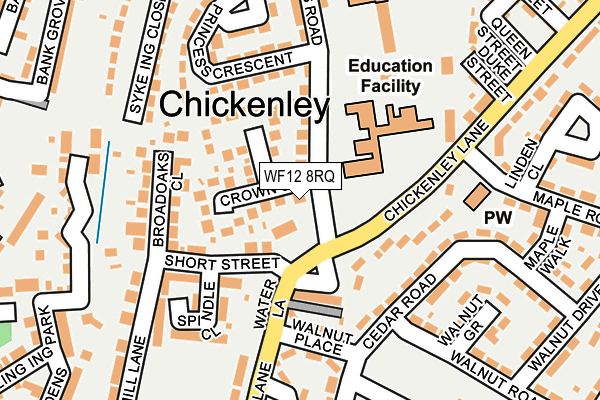 WF12 8RQ map - OS OpenMap – Local (Ordnance Survey) WF12 8RQ map - OS OpenMap – Local (Ordnance Survey)