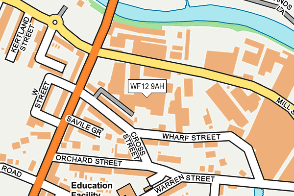 WF12 9AH map - OS OpenMap – Local (Ordnance Survey) WF12 9AH map - OS OpenMap – Local (Ordnance Survey)