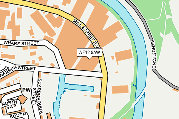 WF12 9AW map - OS OpenMap – Local (Ordnance Survey) WF12 9AW map - OS OpenMap – Local (Ordnance Survey)