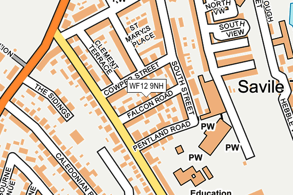 WF12 9NH map - OS OpenMap – Local (Ordnance Survey) WF12 9NH map - OS OpenMap – Local (Ordnance Survey)