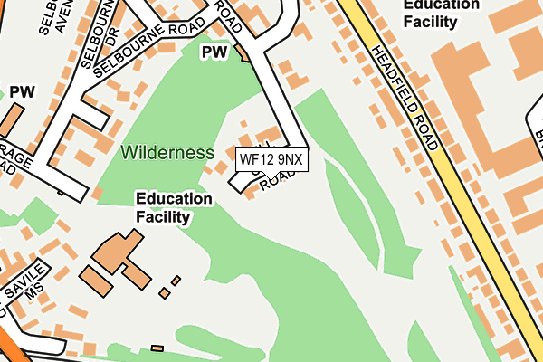 WF12 9NX map - OS OpenMap – Local (Ordnance Survey) WF12 9NX map - OS OpenMap – Local (Ordnance Survey)