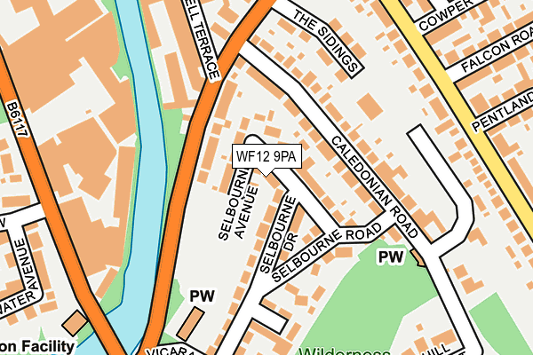 WF12 9PA map - OS OpenMap – Local (Ordnance Survey) WF12 9PA map - OS OpenMap – Local (Ordnance Survey)
