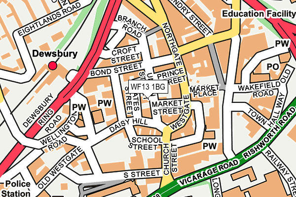 WF13 1BG map - OS OpenMap – Local (Ordnance Survey) WF13 1BG map - OS OpenMap – Local (Ordnance Survey)