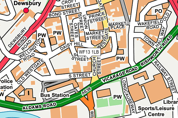 WF13 1LB map - OS OpenMap – Local (Ordnance Survey) WF13 1LB map - OS OpenMap – Local (Ordnance Survey)