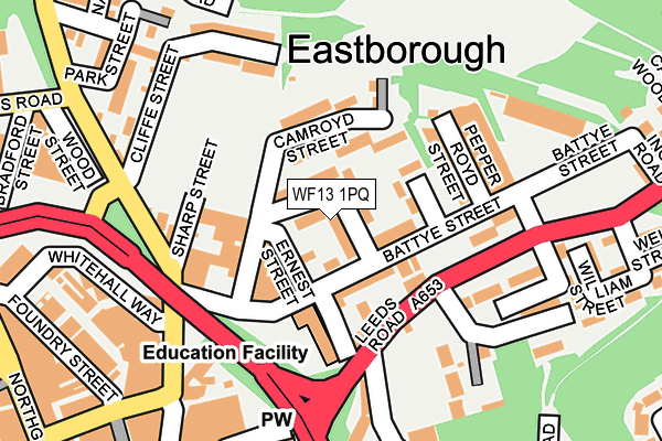 WF13 1PQ map - OS OpenMap – Local (Ordnance Survey)