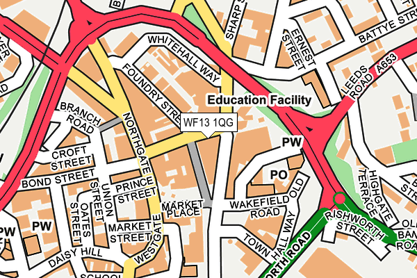 WF13 1QG map - OS OpenMap – Local (Ordnance Survey) WF13 1QG map - OS OpenMap – Local (Ordnance Survey)