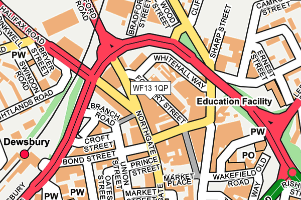 WF13 1QP map - OS OpenMap – Local (Ordnance Survey) WF13 1QP map - OS OpenMap – Local (Ordnance Survey)