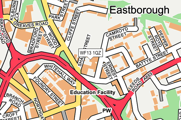 WF13 1QZ map - OS OpenMap – Local (Ordnance Survey)