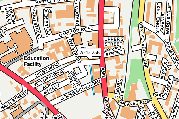 WF13 2AB map - OS OpenMap – Local (Ordnance Survey) WF13 2AB map - OS OpenMap – Local (Ordnance Survey)