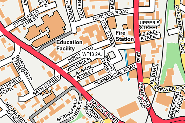 WF13 2AJ map - OS OpenMap – Local (Ordnance Survey) WF13 2AJ map - OS OpenMap – Local (Ordnance Survey)