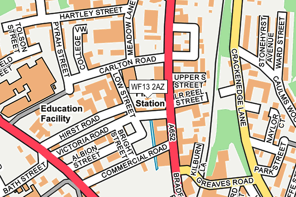 WF13 2AZ map - OS OpenMap – Local (Ordnance Survey) WF13 2AZ map - OS OpenMap – Local (Ordnance Survey)