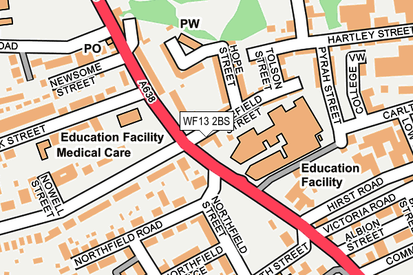 WF13 2BS map - OS OpenMap – Local (Ordnance Survey) WF13 2BS map - OS OpenMap – Local (Ordnance Survey)
