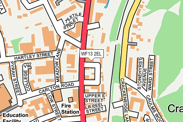WF13 2EL map - OS OpenMap – Local (Ordnance Survey) WF13 2EL map - OS OpenMap – Local (Ordnance Survey)