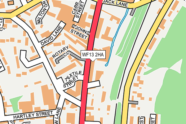 WF13 2HA map - OS OpenMap – Local (Ordnance Survey) WF13 2HA map - OS OpenMap – Local (Ordnance Survey)
