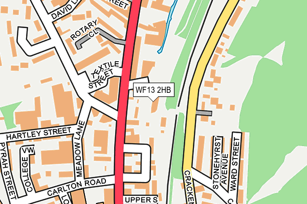 WF13 2HB map - OS OpenMap – Local (Ordnance Survey) WF13 2HB map - OS OpenMap – Local (Ordnance Survey)