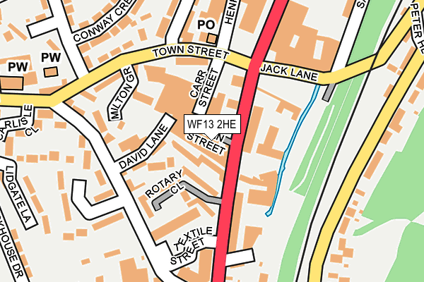 WF13 2HE map - OS OpenMap – Local (Ordnance Survey) WF13 2HE map - OS OpenMap – Local (Ordnance Survey)