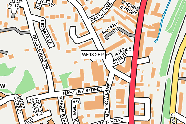 WF13 2HP map - OS OpenMap – Local (Ordnance Survey) WF13 2HP map - OS OpenMap – Local (Ordnance Survey)