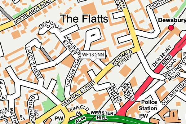 WF13 2NN map - OS OpenMap – Local (Ordnance Survey)
