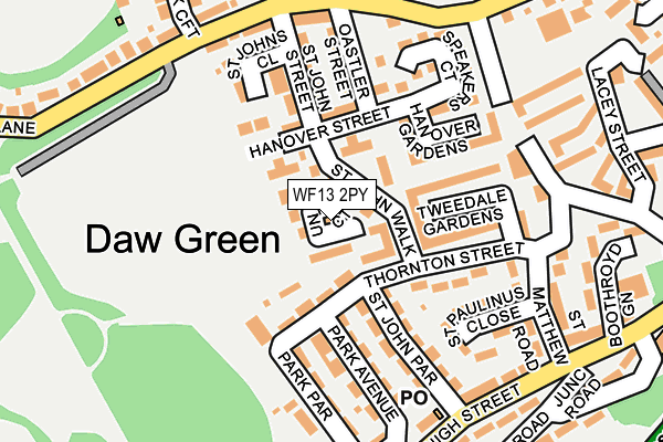 WF13 2PY map - OS OpenMap – Local (Ordnance Survey) WF13 2PY map - OS OpenMap – Local (Ordnance Survey)