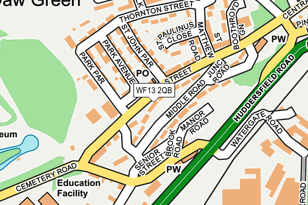 WF13 2QB map - OS OpenMap – Local (Ordnance Survey) WF13 2QB map - OS OpenMap – Local (Ordnance Survey)