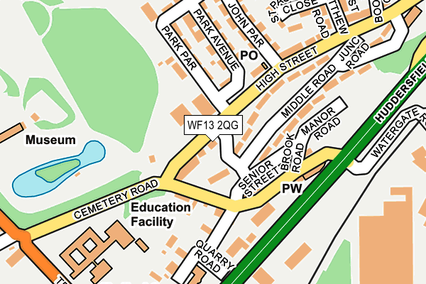WF13 2QG map - OS OpenMap – Local (Ordnance Survey) WF13 2QG map - OS OpenMap – Local (Ordnance Survey)