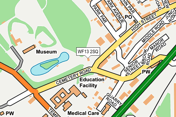 WF13 2SQ map - OS OpenMap – Local (Ordnance Survey) WF13 2SQ map - OS OpenMap – Local (Ordnance Survey)