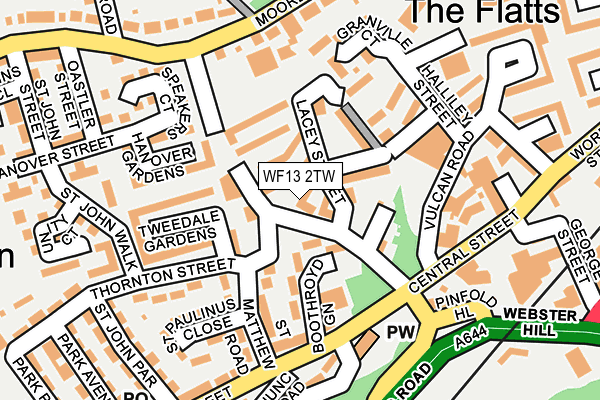 WF13 2TW map - OS OpenMap – Local (Ordnance Survey) WF13 2TW map - OS OpenMap – Local (Ordnance Survey)