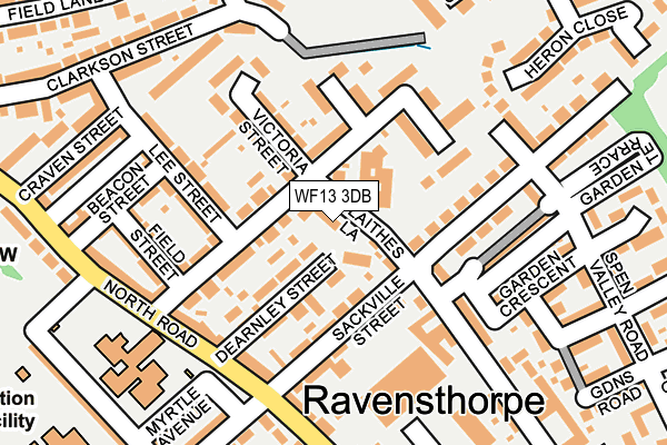 WF13 3DB map - OS OpenMap – Local (Ordnance Survey) WF13 3DB map - OS OpenMap – Local (Ordnance Survey)