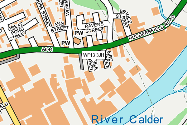 WF13 3JH map - OS OpenMap – Local (Ordnance Survey) WF13 3JH map - OS OpenMap – Local (Ordnance Survey)