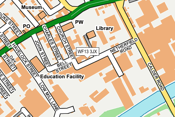WF13 3JX map - OS OpenMap – Local (Ordnance Survey) WF13 3JX map - OS OpenMap – Local (Ordnance Survey)