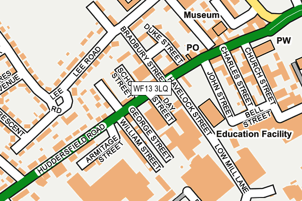 WF13 3LQ map - OS OpenMap – Local (Ordnance Survey) WF13 3LQ map - OS OpenMap – Local (Ordnance Survey)