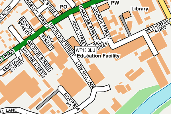 WF13 3LU map - OS OpenMap – Local (Ordnance Survey) WF13 3LU map - OS OpenMap – Local (Ordnance Survey)