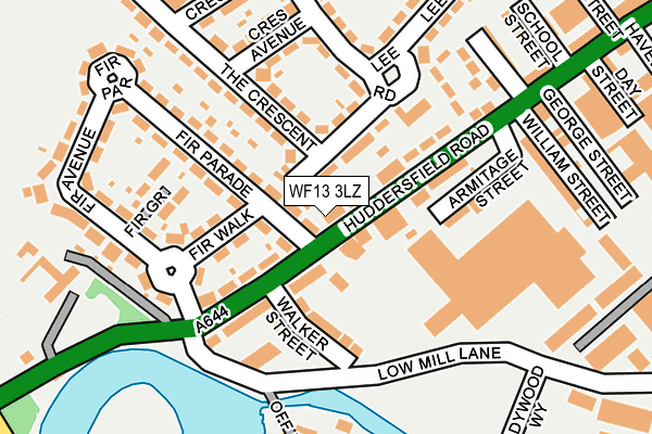 WF13 3LZ map - OS OpenMap – Local (Ordnance Survey) WF13 3LZ map - OS OpenMap – Local (Ordnance Survey)